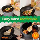 Riveira Natural Bamboo Wooden Cooking Utensils Set of 9 Premium Quality Non-Toxic Wooden Spoons and Spatulas for Cooking by CozyNest Decor