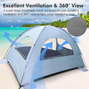 WhiteFang Beach Tent Anti-UV Portable Sun Shade Shelter for 3/4/6/8 Person, Extendable Floor with 3 Ventilating Mesh Windows Plus Carrying Bag, Stakes and Guy Lines by TinyTreasures Baby Boutique