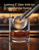 ecozy 2" Clear Ice Ball Maker with CrystalFlux Technology, 4 pcs in 40 Mins, 144 pcs/Day, Sphere Ice Maker with Enhanced Insulation, Automatic Water Supply, Self-Cleaning for Whiskey & Bourbon by CozyNest Decor