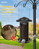 iBorn Bird Feeders for Outdoors, All Metal Mesh Tube, Holding Bird Seed for Outside Feeders,18cm Large Roof, Black, 2.8lb(Seed is not Included) by CozyNest Decor