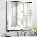 Black Bathroom Mirror for Wall, 30x36 Inch Rectangle With Metal Frame, Modern Vanity for Bathroom Living Room, Entryway Hangs Horizontal or Vertical by CozyNest Decor