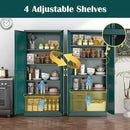 Kitchen Pantry Cabinet,71”Green Metal Pantry Storage Cabinets with Doors and 4 Adjustable Shelves,Kitchen Cabinet with 2 Gold Handles,Tall Cabinet for Livingroom, Bathroom by CozyNest Decor