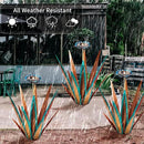 Large Tequila Rustic Sculpture, Rustic Metal Agave Plants for Outdoor, Home Decor Garden Yard Statue (Blue - L (W/Bird Feeder)) by GreenHaven Gardens