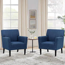 COLAMY Accent Chair Set of 2 for Living Room, Modern Upholstered Fabric Accent Armchair with Back, Soft Single Sofa Chair with Arms for Bedroom/Office/Reception Room, Blue by CozyNest Decor