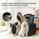ANJ Power Home Theater Seating Set of 2, PU Leather Electric Recliner Chair with Powered Headrest, Dual Motors Movie Reclining Chairs with LED Lights,USB Port, Cup Holders, Hidden Arm Storage (Black) by CozyNest Decor