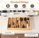 Lifewit Utensil Drawer Organizer, Expendable Cooking Silverware Tray for Kitchen Drawer, Bamboo Adjustable Cutlery Flatware Holder, Spatula Tools and Gadgets Storage Divider, 4 Compartments, Natural by CozyNest Decor