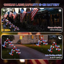 Solar 4th of July Stake Lights, Red White and Blue Lights Outdoor Decorations, Led Patriotic Lights Battery Operated for Memorial Day, July 4th, Veterans Day Outside Decor (4 in 1) by GreenHaven Gardens