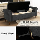 Storage Ottoman Bench for Bedroom, 63" End of Bed Bench with Rolled Arms Upholstered Ottoman Bench Fit for Bedroom, Living Room, Entryway, Linen Dark Gray by CozyNest Decor