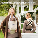 Momcozy Baby Carrier with Natural Cotton Linen, Built to Last, Ergonomic Design, 7-44lbs for Infant and Toddler, Lightweight and Comfortable, Hands-Free for Moms&Dads, Light Amber by TinyTreasures Baby Boutique