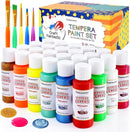 Fantastory Tempera Paint for Kids 24 Colors (2 oz Each) Washable Tempera Paint, Kids Poster Paint Sponge Painting, Non-Toxic Kids Paint Finger Paints Hand Paints Bottles Gifts by TinyTreasures Baby Boutique