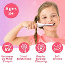 Brusheez Kids’ Electric Toothbrush Set - Safe & Effective for Ages 3+ - Parent Tested & Approved with Gentle Bristles, 2 Brush Heads, Rinse Cup, 2-Minute Timer, & Storage Base (Sparkle The Unicorn) by TinyTreasures Baby Boutique
