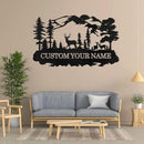 Custom Deer Metal Cabin Sign, Rustic Deer Wall Decor, Last Name Signs for Home, Custom Signs Outdoor Metal, Metal Wall Art, Hunting Decor, Hunter Gifts, Mountain Cabin Decor, Porch Sign by CozyNest Decor
