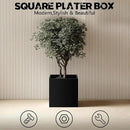 Heavy Duty Steel Planter Box (16"x16"x16"),Square Tall Planter Modern Detached for Indoor & Outdoor Planters Cube,Black Flower Plant Pot for Commercial Residential for Patio Deck & Backyard by GreenHaven Gardens