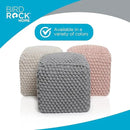 BIRDROCK HOME Bud Pouf Foot Stool Ottoman - Knit Bean Bag Floor Chair - Cotton Braided Cord - Great for The Living Room, Bedroom and Kids Room - Small Furniture by CozyNest Decor