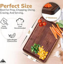 Handcrafted Walnut Wood Cutting Board 18x12, Non Toxic Kitchen Chopping Board with Juice Groove Charcuterie Serving Board, Eco & Knife Friendly Small Wooden Cutting Boards for Kitchen, Restaurant Use by CozyNest Decor
