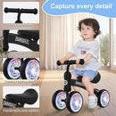 Baby Balance Bike Toys for 12-36 Months Kids Toy Boy and Girls Gifts Toddler Best First Birthday Gift Children Walker No Pedal Infant 4 Wheels Bicycle (Colorful, Black-Light) by TinyTreasures Baby Boutique