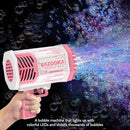 Bubble Gun, Bazooka Bubble Machine Gun, Bubble Blaster Gun with Bubble Solution, 69 Holes Bubble Bazooka Gun Outdoor Summer Toy Party Favors for Kids Pink Bubble Maker Blowers by TinyTreasures Baby Boutique
