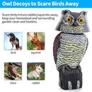 Owl Decoys to Scare Birds & Squirrels Away, 360 Rotating Head, Plastic Garden Owls for Indoor/Outdoor Use by GreenHaven Gardens