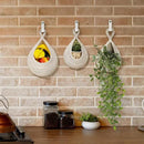 AARAINBOW Boho Wall Hanging Baskets for Kitchen Storage, Fruit Woven Wall Basket 9 Pcs, Hanging Vegetable and Onion Storage with 24 Hooks （White） by CozyNest Decor