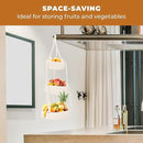 REGAL TRUNK Hanging Fruit Baskets for Kitchen - 3 tiers Fruit Baskets Hanger - Macrame Fruit Hammock - White Boho Wall Decor - Produce and Vegetable Tiered Storage Holder - 3x10x27.5 in by CozyNest Decor
