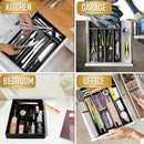 Bamboo Silverware Holder - Drawer Organizer with 5 Slots (Black) by CozyNest Decor
