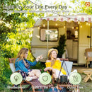addlon 2 Pack*102FT(96+6) Solar String Lights Waterproof, Patio Lights Solar Powered with Remote & USB Port, 3 Lighting Modes 60+4 LED Shatterproof Bulbs Outdoor Light for Camping Backyard Garden by CozyNest Decor