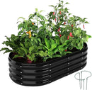 Galvanized Metal Planter Raised Garden Bed Kit for Gardening Outdoor，4x2x1ft Planter Grow Garden Box Raised Flower Bed，Long Vegetable Clearance Herb Raised Garden Beds for Gardening Black by GreenHaven Gardens