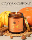 AOOVOO Hello Fall Candles - 9 oz Scented Candles, Aromatherapy Candle, Soy Candle for Home Scented by CozyNest Decor