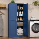 71" Metal Pantry Cabinet, Tall Kitchen Pantry Storage Cabinet with 4 Adjustable Shelves and Gold Handles, Blue Cupboard for Kitchen, Dining Room, Living Room by CozyNest Decor