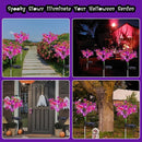 Neporal Solar Garden Lights, 4PK Purple Phalaenopsis Solar Flowers Outdoor Waterproof, Solar Lights Outdoor Decorative for Garden, Yard Decor,
