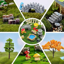 23 Pcs Fairy Garden Miniatures Jumping Spider Enclosure Accessories, Mini Bridge Fence Pond Street Lamps Mushroom Lawn Figurines Garden Decorations for Jumping Spider Habitat by GreenHaven Gardens