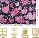Pink Love Hearts Valentine's Day Placemats Set of 4 Seasonal Valentines Anniversary Wedding Linen Table Mats Pink Black Washable Place Mats for Party Kitchen Dining Outdoor Indoor Decor 12x18 Inch by CozyNest Decor