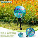 VOREEN Mosaic Glass Gazing Ball Outdoor Gazing Globe, Reflective Ball Yard Decoration for Homes, Patio, Lawn and Gardens, Gift for Mom Wife Friend, 10-Inch, Blue by CozyNest Decor