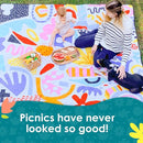 Jumbo Picnic Rug, Large Picnic Mat, 6'7" x 6'7", Outdoor Waterproof Picnic Blanket Beach Mat, Foldable & Waterproof, Picnic Blankets Ideal for Beach & Park, Outdoor Blanket, Pop Pip Pow by TinyTreasures Baby Boutique