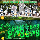 Solar Halloween Decorations, 4 Pack 24 LED Spooky Eyeball Lights, Outdoor Waterproof Solar Green Firefly Lights for Garden Yard Patio Pathway Lawn Halloween Party by CozyNest Decor