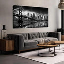 Brooklyn Bridge Canvas Wall Art for Bedroom Black and White City Wall Decor for Living Room Office Wall Art Decor 24 x 48 Inch by CozyNest Decor