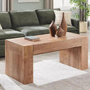 OKD 48" Modern Farmhouse Coffee Table, Wooden Living Room Table with Hidden Storage Drawer, Rustic Rectangular Center Tables w/Wood Thick Design for Living Room, Office, Light Knotty Wood by CozyNest Decor