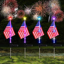 July 4th Decorative Solar American Flag Lights July 4th Solar Patriotic Flag Lights, 2 Modes Garden Pile Lights LED Landscape Lights Street Lights (Color Change), XY-T001 by GreenHaven Gardens
