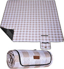 HX&OD Outdoor Picnic Blanket, Extra Large, 80''x80'' Waterproof Foldable Blankets Gingham Picnic Mat for Beach, Camping Grass Lawn Park Accessories Cute Couple Ideas Wedding (Light Brown, 80”x80”) by TinyTreasures Baby Boutique
