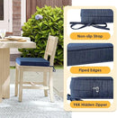 Outdoor Square Corner Seat Cushion, 18.5"x16"x3", Set of 4, Non Slip Seat Cushion Pads with Removable Cover for Patio Furniture, Garden Yard Lawn, Navy by GreenHaven Gardens