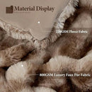 Touchat Luxury 1000GSM Faux Rabbit Fur Throw Blanket, Super Heavy Warm Cozy Brown Blankets for Couch Bed Sofa, Ruched Plush Fuzzy Elegant Soft Reversible Mink Blanket for Living Room Bedroom by CozyNest Decor