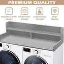 Royxen Laundry Countertop with 2-Tier Shelf Universal Fit, Washer and Dryer Countertop with Storage Space, Shelf Height 11.5 Inches, Solid Wood, Grey by CozyNest Decor