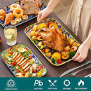 vancasso Serving Platters Set of 3, 16"/14"/12" Inch Rectangular Trays - Serving Platter Extra Large, Bohemian Ceramic Serving Dish for Entertaining Food, Microwave & Dishwasher Safe, Vintage by CozyNest Decor