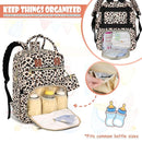 Baby Diaper Bag Backpack Travel Diaper Bags for Baby Girl Boy Large Capacity Baby Bag Backpack for Women Leopard Print by TinyTreasures Baby Boutique