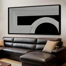 Abstract Wall Art Modern Canvas Art Wall Decor Minimalist Wall Art Geometric Line Canvas Artwork Print Paintings Black And White Wall Art Modern Picture For Bedroom Art Office Home Wall Decor 20"X 40" by CozyNest Decor