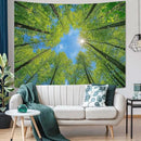 AMM Nature Forest Tree Celling Tapestry Lush Green Treetops Sunlit Tapestry for Bedroom Aesthetic Sky Sunlight Canopy Leaves Landscape Tapestries Wall Hanging for Living Room Dorm Office 60 x 44 Inch by CozyNest Decor