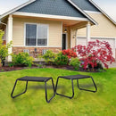 Outdoor Ottomans,Patio Foot Rest Portable Side Table Solid Steel Frame Small Seat All Weather Footrest for Indoor Outdoor Use 2 Pieces Black by CozyNest Decor