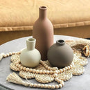 Vase Set of 3 | Ceramic Neutral Vases Home Decor | Rustic Flower Pottery Vases Modern Farmhouse Vase for Table Entryway Mantel Centerpiece Bookshelf Living Room Bathroom Bedroom -Brown Large by CozyNest Decor