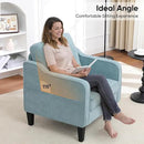 Accent Chairs Set of 2, Upholstered Living Room Chairs with Side Pockets, Mid Century Modern Reading Chair for Bedroom, Comfy Armchair Single Sofa Side Chair for Office, Small Room, Teal Green by CozyNest Decor