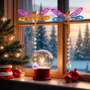 Crystal Dragonfly Suncatchers for Christmas, 2 Pack Dragonfly Sun Catcher for Windows Hanging, Stained Glass Dragonfly Ornament for Outdoor Home Decor by GreenHaven Gardens